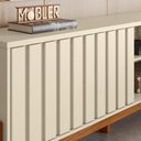 Ver imagem 4 de Rack Bancada Aurora 188cm Pérola Metalizado/cinamomo Mel para Tv até 75” - Mobler