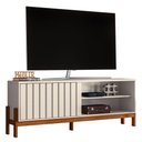 Ver imagem 1 de Rack Bancada Aurora 188cm Pérola Metalizado/cinamomo Mel para Tv até 75” - Mobler