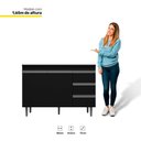 Ver imagem 4 de Balcão Gabinete Cozinha 100cm com Tampo 2 Portas Preto