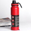 Ver imagem 4 de Super Garrafa Térmica 1000ml Quente & Frio de Aço Inox 304 com Alça Anatômica Vermelho