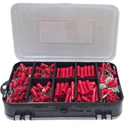 Kit Terminal Elétrico Forquilha Olhal Fêmea Luva 0,5 a 2,5mm - 4