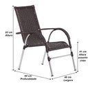 Ver imagem 7 de Kit 2 Espreguiçadeiras Catar 2 Mesas e 4 Cadeiras Vênus para Piscina, Varanda Trama Original