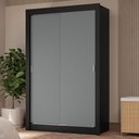 Ver imagem 2 de Guarda-roupa Solteiro 2 Portas de Correr 4 Gavetas Preto/cinza Vivare Plus Madesa