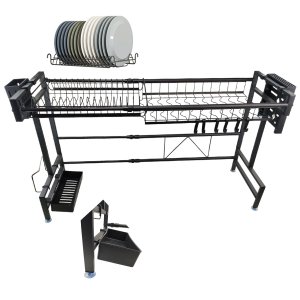 Escorredor de Louça Cozinha Modular Ajustavel Pia Bancada Utensilios Prato Talheres Copo Gancho Prat