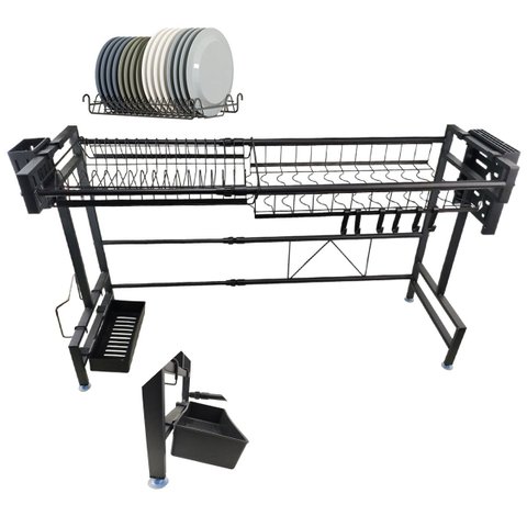 Escorredor de Louça Cozinha Modular Ajustavel Pia Bancada Utensilios Prato Talheres Copo Gancho Prat