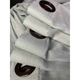 Cortina no Tecido Linho Flamê Cinza com Forro Microfibra Cinza - 1,35l X 2,60a - 2
