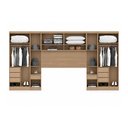Ver imagem 3 de Guarda Roupas Modulado Selene Queen 6 Módulos com Armário Gavetas Cabideiro Cabeceira 160cm MDP