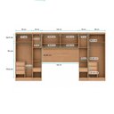 Ver imagem 4 de Guarda Roupas Modulado Selene Queen 6 Módulos com Armário Gavetas Cabideiro Cabeceira 160cm MDP
