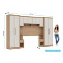 Ver imagem 6 de Guarda Roupas Modulado Selene Queen 6 Módulos com Armário Gavetas Cabideiro Cabeceira 160cm MDP