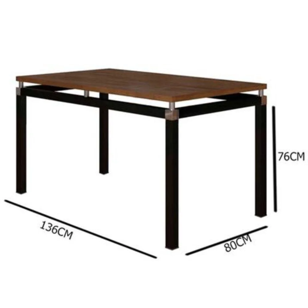 Conjunto Mesa Malva Sala de Jantar com 6 Cadeiras 121 Assento Preto - Og Móveis - 3