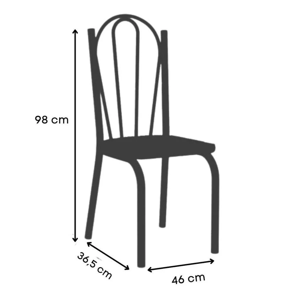 Conjunto Mesa Malva Sala de Jantar com 6 Cadeiras 121 Assento Preto - Og Móveis - 4