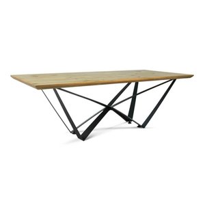 Mesa de Jantar de Madeira e Base de Ferro 238cm Forge