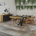 Ver imagem 3 de Mesa de Jantar de Madeira e Base de Ferro 238cm Forge