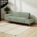 Ver imagem 2 de Sofá Molino 3 Lugares 180cm C/mesa Auxiliar Esquerdo Pés Ouro.f Bouclé Verde Claro - Nexta Casa