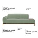 Ver imagem 3 de Sofá Molino 3 Lugares 180cm C/mesa Auxiliar Esquerdo Pés Ouro.f Bouclé Verde Claro - Nexta Casa