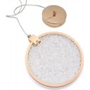 Ver imagem 2 de Pendente Disco de Cristal Led 7w Dourado Fosco Bivolt 3 Cores 3000k 4000k 6500k Metal e Acrílico Int