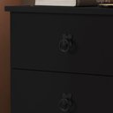 Ver imagem 3 de Mesa de Cabeceira Mad 3 Gavetas Estilo Retrô com Pés em Madeira Cor Preto Jm