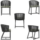 Ver imagem 5 de Mesa com 6 Cadeiras de Jantar Roma 120cm e Noronha em Alumínio Preto Corda Náutica Estofado 5 Trama