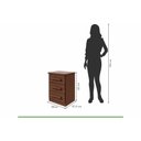 Ver imagem 5 de Mesa Cabeceira Baião C/ 3 Gavetas Rovere/amêndoa - Lopas