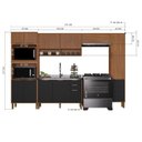 Ver imagem 4 de Cozinha Modulada Torre Quente Aéreo Ripado Paneleiro 5 Peças sem Tampo Florença Marrom/Chumbo/Freijó