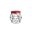 Ver imagem 2 de Kit 9 Puffs Vanessa Decorativos Aramado Preto - Assento Vermelho