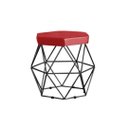 Ver imagem 3 de Kit 9 Puffs Vanessa Decorativos Aramado Preto - Assento Vermelho