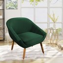 Ver imagem 6 de Poltrona Giovana Veludo Verde Esmeralda Pés Palito Castanho