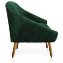 Ver imagem 4 de Poltrona Giovana Veludo Verde Esmeralda Pés Palito Castanho
