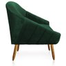 Poltrona Giovana Veludo Verde Esmeralda Pés Palito Castanho - 4