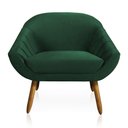 Ver imagem 1 de Poltrona Giovana Veludo Verde Esmeralda Pés Palito Castanho
