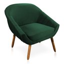 Ver imagem 5 de Poltrona Giovana Veludo Verde Esmeralda Pés Palito Castanho