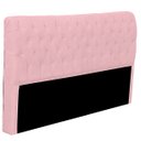 Ver imagem 4 de Cabeceira Casal Estofada para Cama Box Glass Veludo Rosa Bebe