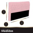 Ver imagem 6 de Cabeceira Casal Estofada para Cama Box Glass Veludo Rosa Bebe