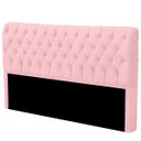 Ver imagem 5 de Cabeceira Casal Estofada para Cama Box Glass Veludo Rosa Bebe