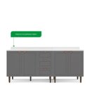 Ver imagem 5 de Cozinha Pérola com Tampo 2 Peças Balcão 2 Gavetas 3 Portas e Balcão 2 Portas Yescasa