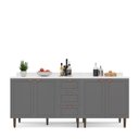 Ver imagem 3 de Cozinha Pérola com Tampo 2 Peças Balcão 2 Gavetas 3 Portas e Balcão 2 Portas Yescasa