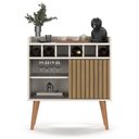 Ver imagem 6 de Aparador Buffet Florença Cantinho do Café com Adega com Porta de Correr - Off White com Ripado