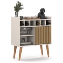 Ver imagem 7 de Aparador Buffet Florença Cantinho do Café com Adega com Porta de Correr - Off White com Ripado