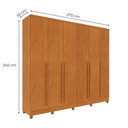 Ver imagem 4 de Guarda-Roupa Casal 6 Portas 8 Gavetas com Pés e Puxador MDF Yescasa Cinamomo Portugal