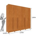 Ver imagem 5 de Guarda-Roupa Casal 6 Portas 8 Gavetas com Pés e Puxador MDF Yescasa Cinamomo Portugal