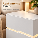 Ver imagem 5 de Conjunto 2 Mesas de Cabeceira 45cm Branco com LED MDF Alto Padrão Quarto Casal Lumiar