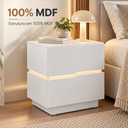 Ver imagem 4 de Conjunto 2 Mesas de Cabeceira 45cm Branco com LED MDF Alto Padrão Quarto Casal Lumiar