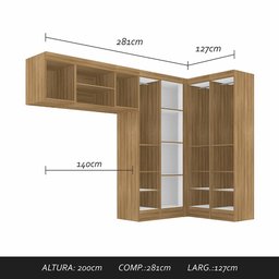Guarda Roupa Casal Modulado Luana Boreal/branco - Móveis Arapongas Boreal/branco - 2