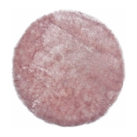 Tapete para Sala Quarto Macio Felpudo Mumbai 150 Redondo Rosa