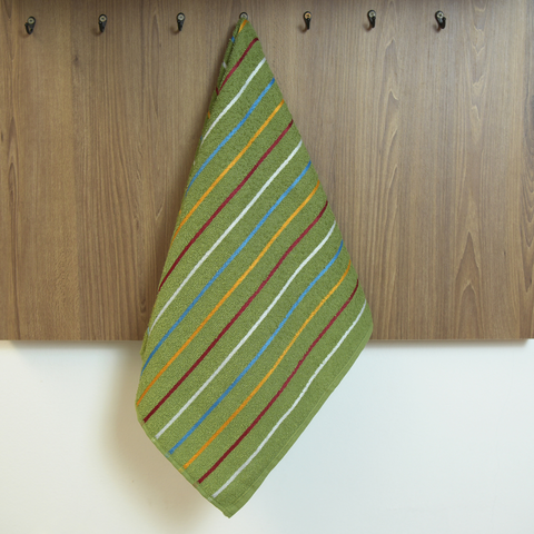 Kit 3 Pano de Copa Bonjour Cozinha Atoalhado Felpudo Verde