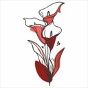 Ver imagem 3 de Adesivo Floral Boho Vermelho Estilo Nórdico 75x150 Minimalista Mod.04