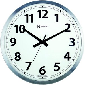 Relógio com Tic-tac Parede 40cm Branco Alumínio Herweg 6713