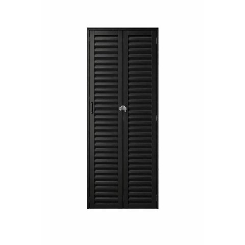 Porta de Correr Alumínio Preto Camarão Veneziana Fechada Maxx - 210x90 "D"