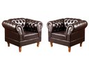 Ver imagem 4 de Sofá 2 Lugares Com 2 Poltronas Chesterfield Capitonê Dom Pedro - Couríssimo Marrom Café