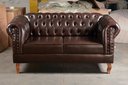 Ver imagem 2 de Sofá 2 Lugares Com 2 Poltronas Chesterfield Capitonê Dom Pedro - Couríssimo Marrom Café